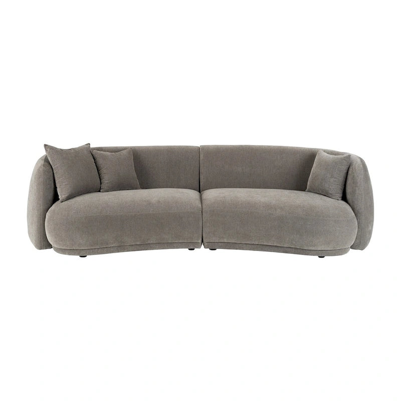 Canapé d'angle rectangulaire moderne 4 places Sagebrook Home, neutre - 117 x 49 x 31
