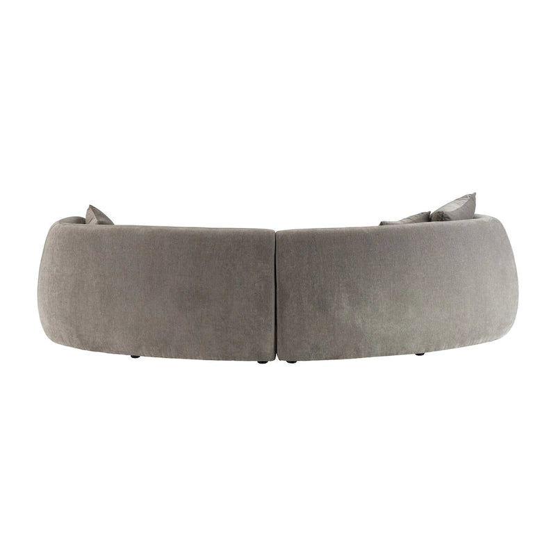Canapé d'angle rectangulaire moderne 4 places Sagebrook Home, neutre - 117 x 49 x 31