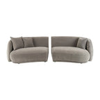 Canapé d'angle rectangulaire moderne 4 places Sagebrook Home, neutre - 117 x 49 x 31