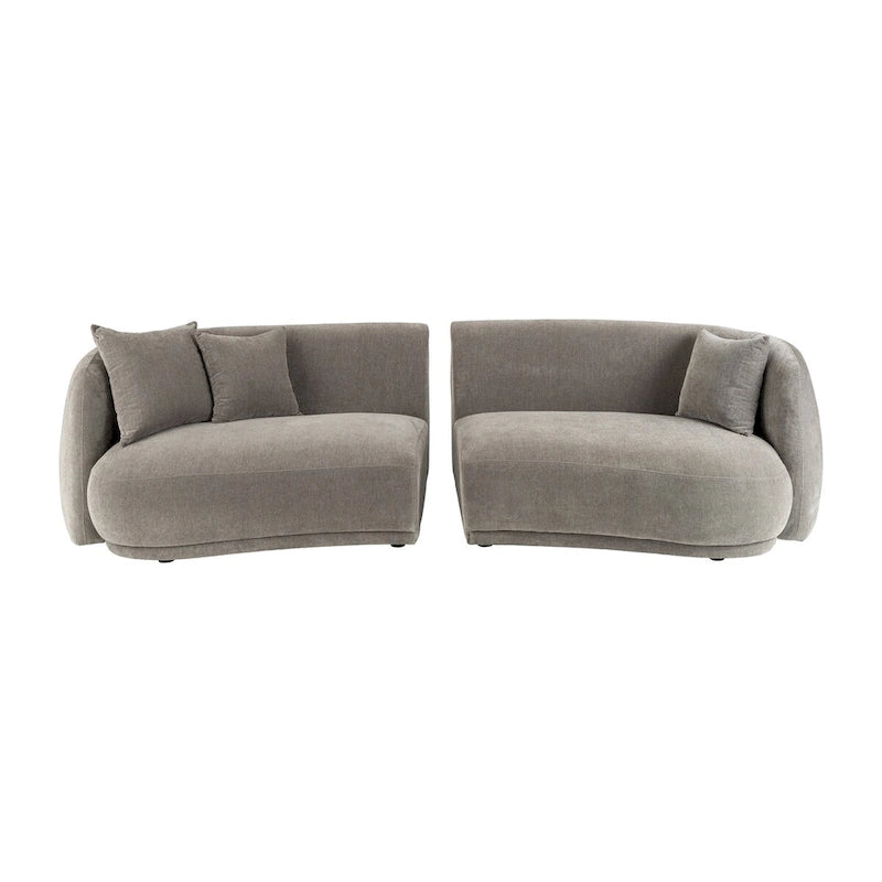 Canapé d'angle rectangulaire moderne 4 places Sagebrook Home, neutre - 117 x 49 x 31