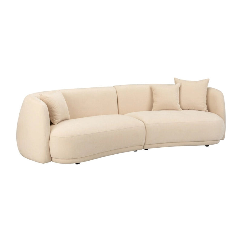 Canapé d'angle rectangulaire moderne 4 places Sagebrook Home, neutre - 117 x 49 x 31