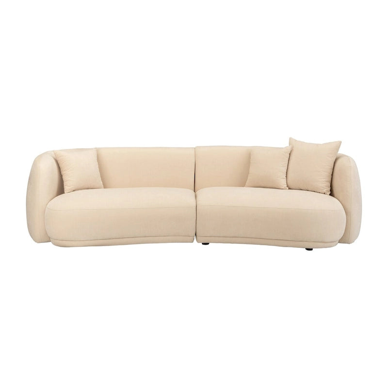 Canapé d'angle rectangulaire moderne 4 places Sagebrook Home, neutre - 117 x 49 x 31