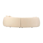 Canapé d'angle rectangulaire moderne 4 places Sagebrook Home, neutre - 117 x 49 x 31