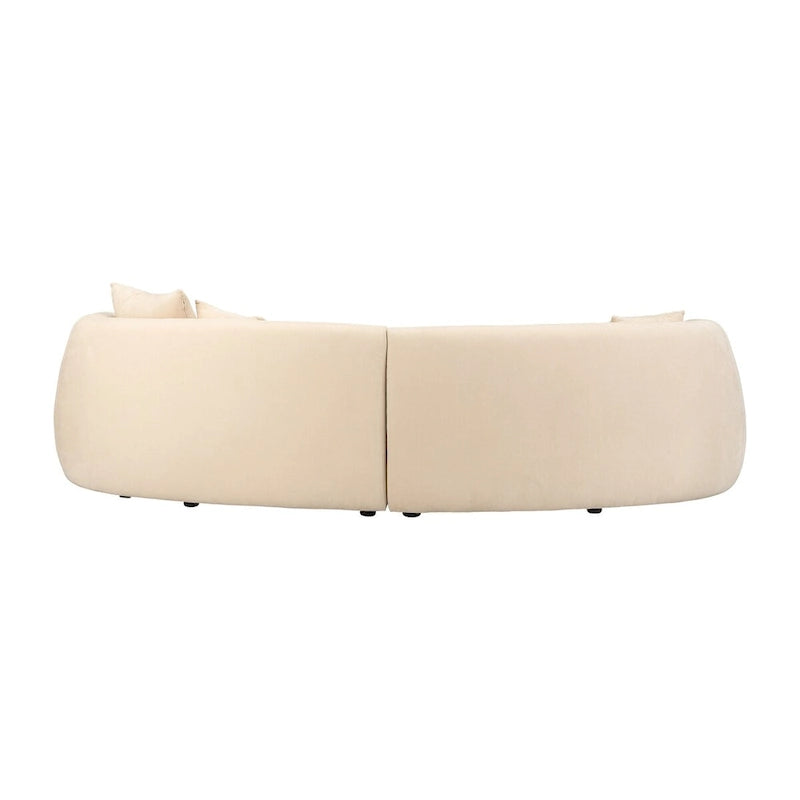 Canapé d'angle rectangulaire moderne 4 places Sagebrook Home, neutre - 117 x 49 x 31