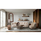 Canapé d'angle rectangulaire moderne 4 places Sagebrook Home, neutre - 117 x 49 x 31