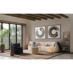 Canapé d'angle rectangulaire moderne 4 places Sagebrook Home, neutre - 117 x 49 x 31