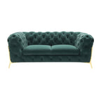 Causeuse Divani Casa Sheila transitionnelle en tissu vert émeraude