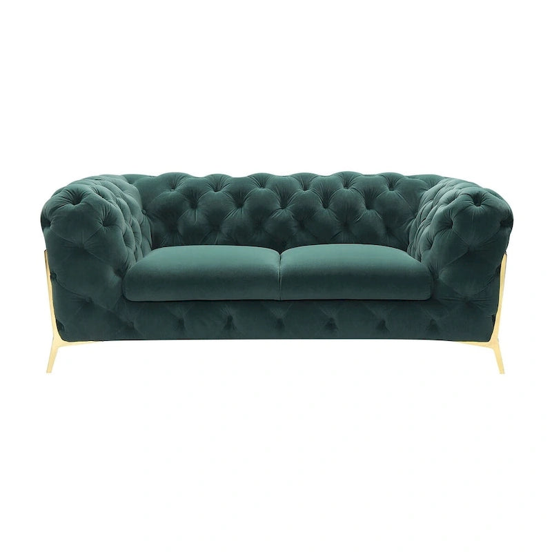 Causeuse Divani Casa Sheila transitionnelle en tissu vert émeraude