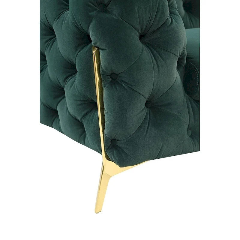 Causeuse Divani Casa Sheila transitionnelle en tissu vert émeraude