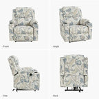 Fauteuil inclinable releveur chauffant traditionnel à motifs floraux avec double moteur et massage – Lot de 2