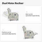 Fauteuil inclinable releveur chauffant traditionnel à motifs floraux avec double moteur et massage – Lot de 2