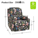 Fauteuil inclinable releveur chauffant traditionnel à motifs floraux avec double moteur et massage – Lot de 2