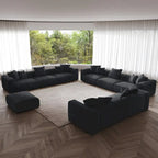 Ensemble de canapé moderne 3 places avec méridienne, Canapé sectionnel modulable en velours côtelé pour salon