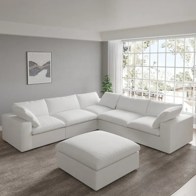 Lit plateforme rembourré avec tête de lit capitonnée à oreilles – Pièce maîtresse de chambre moderne