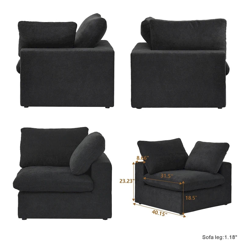 Lit plateforme rembourré avec tête de lit capitonnée à oreilles – Pièce maîtresse de chambre moderne