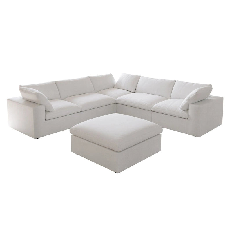 Lit plateforme rembourré avec tête de lit capitonnée à oreilles – Pièce maîtresse de chambre moderne