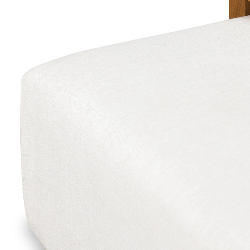 Pouf en cuir avec table ajustable en noyer