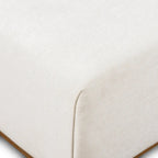Pouf en cuir avec table ajustable en noyer