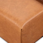 Pouf en cuir avec table ajustable en noyer
