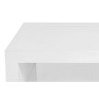 Lot de 2 tables basses Jack, 2 niveaux, verre trempé, laque blanche