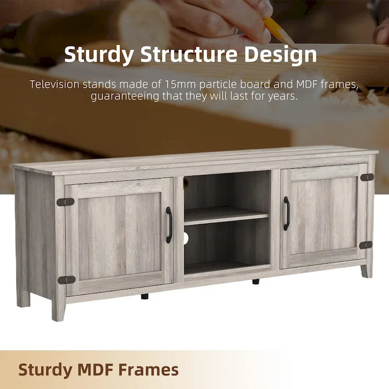 Meuble TV avec rangement et deux portes