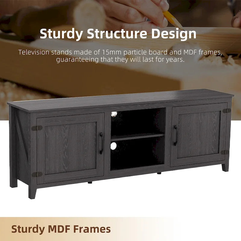 Meuble TV avec rangement et deux portes