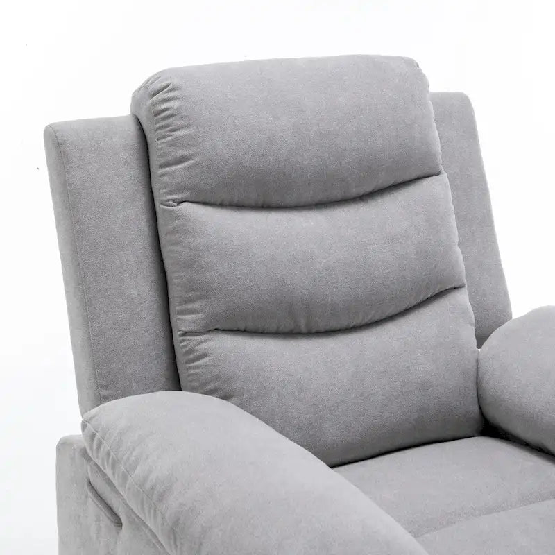 Fauteuil inclinable électrique gris clair avec massage et chaleur