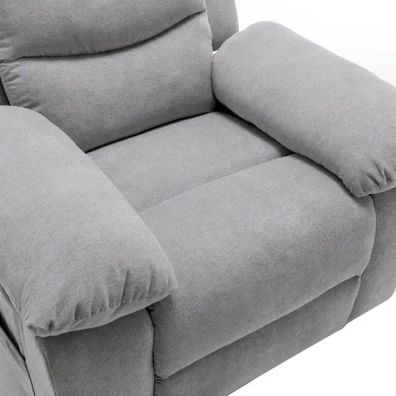 Fauteuil inclinable électrique gris clair avec massage et chaleur