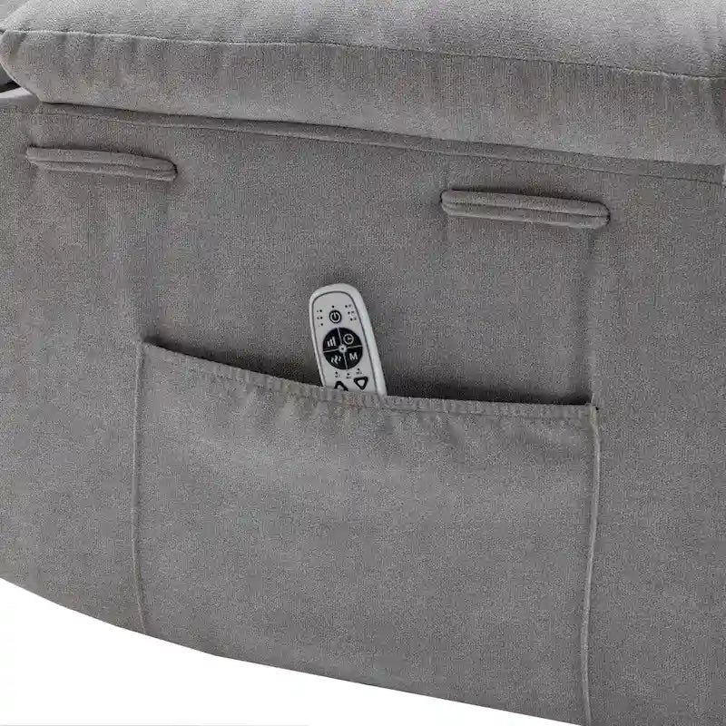 Fauteuil inclinable électrique gris clair avec massage et chaleur