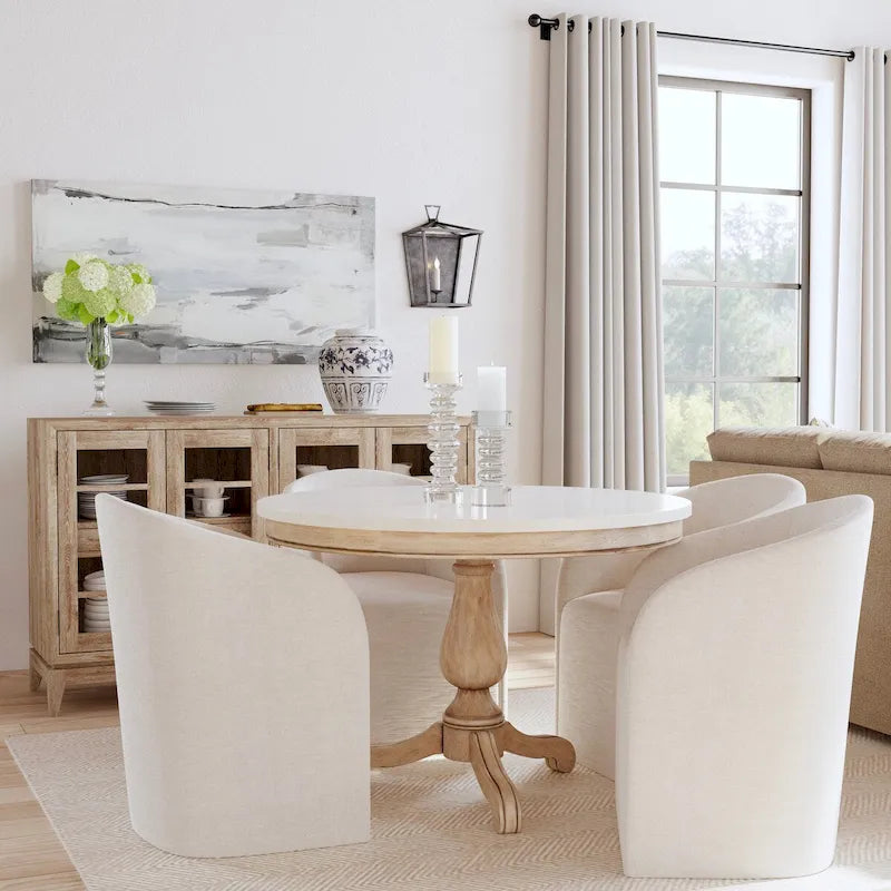 Table à manger ronde sur pied en marbre Danielle 44