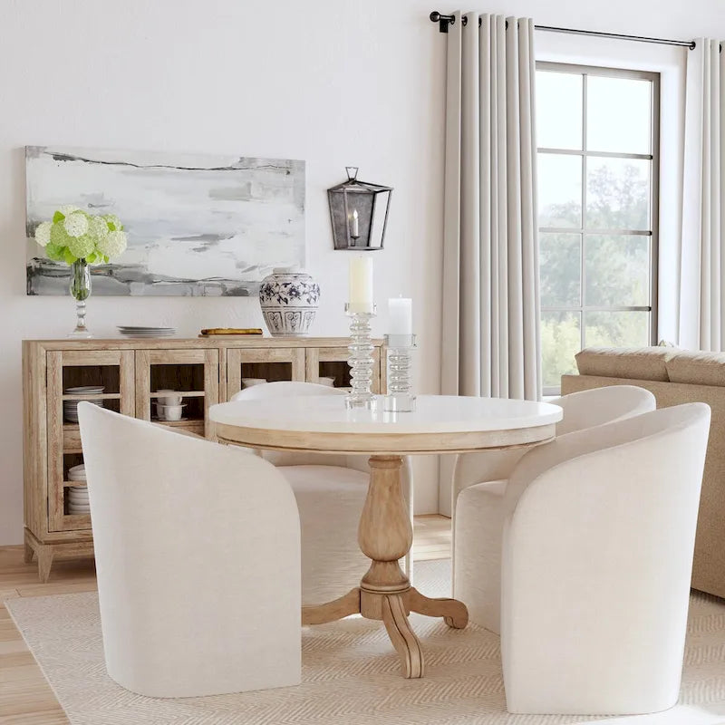 Table à manger ronde sur pied en marbre Danielle 44