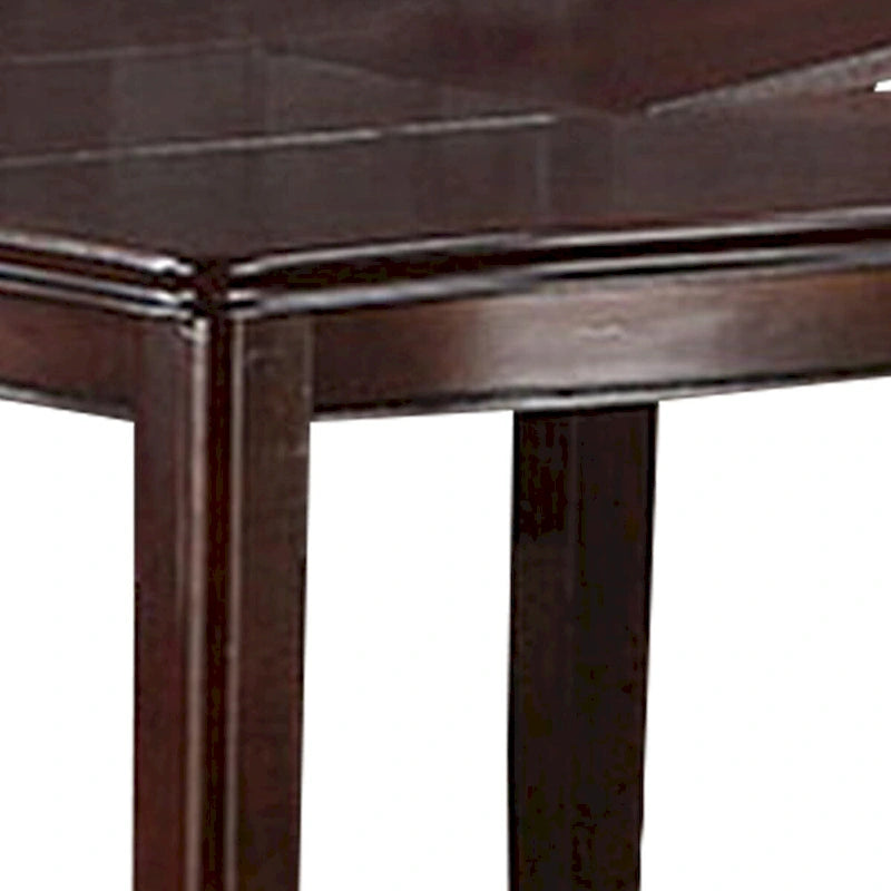 Table haute de salle à manger rouge de 52 pouces avec 2 rallonges papillon, bois marron