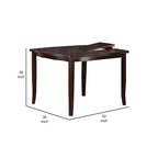 Table haute de salle à manger rouge de 52 pouces avec 2 rallonges papillon, bois marron