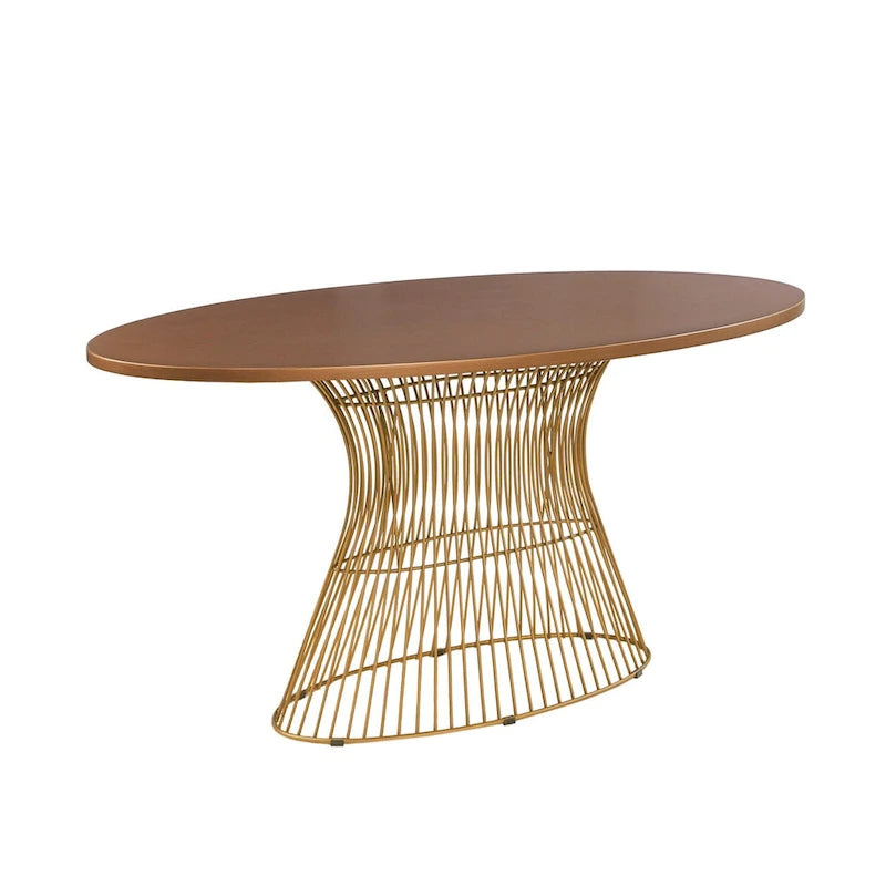 Table à manger ovale INK+IVY Mercer Bronze – Pièce maîtresse de salle à manger moderne industrielle