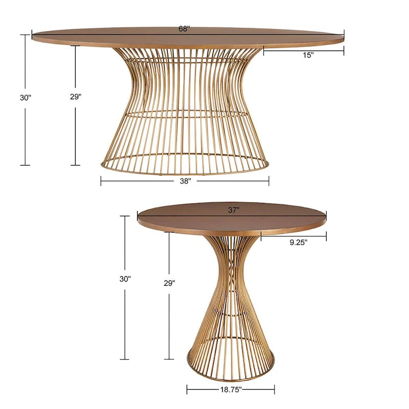 Table à manger ovale INK+IVY Mercer Bronze – Pièce maîtresse de salle à manger moderne industrielle