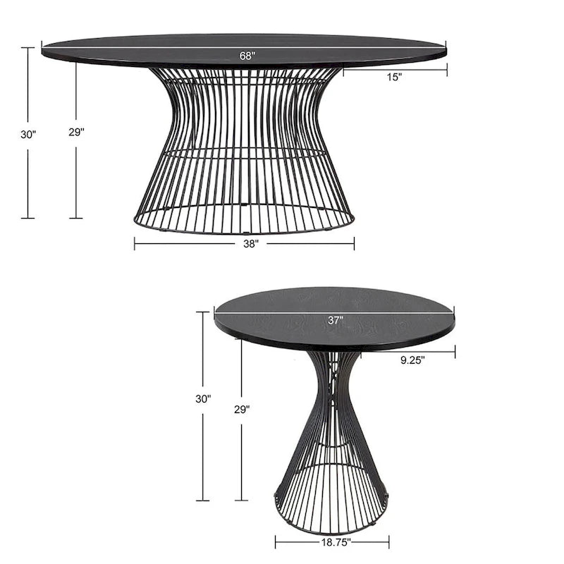 Table à manger ovale INK+IVY Mercer Bronze – Pièce maîtresse de salle à manger moderne industrielle