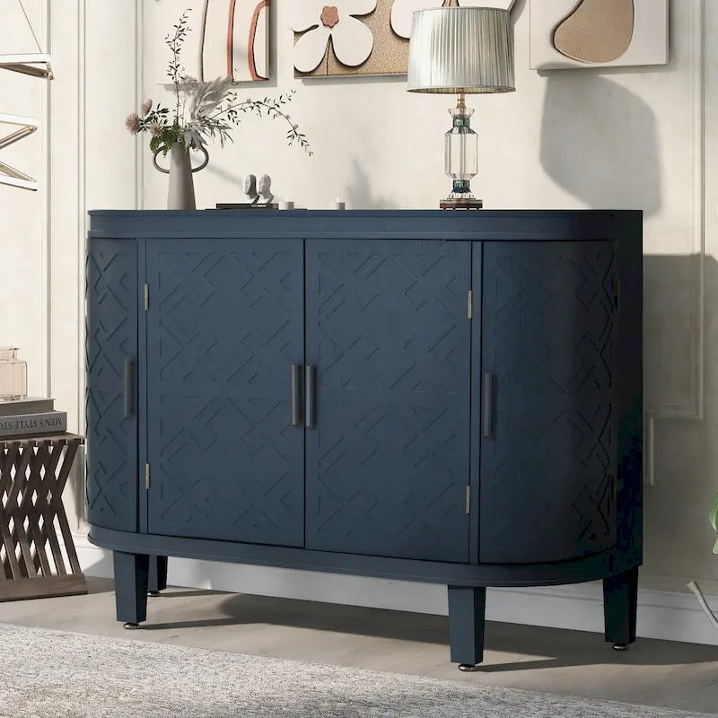 Meuble de rangement avec portes à motif ondulé