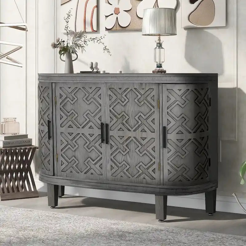 Meuble de rangement avec portes à motif ondulé