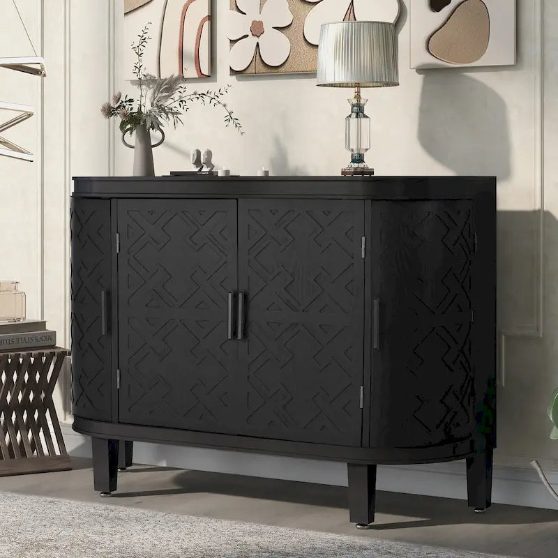 Meuble de rangement avec portes à motif ondulé