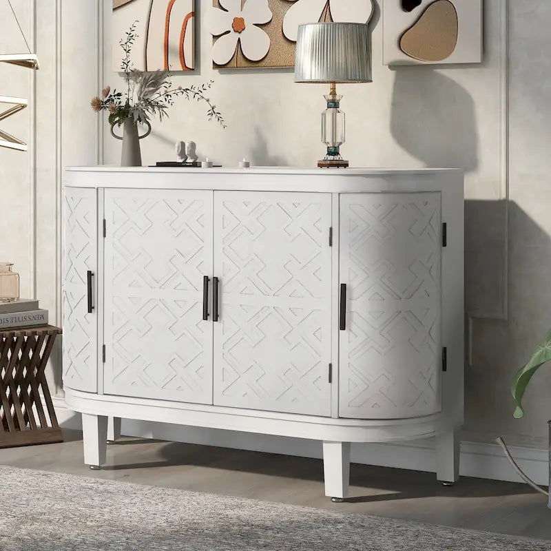 Meuble de rangement avec portes à motif ondulé
