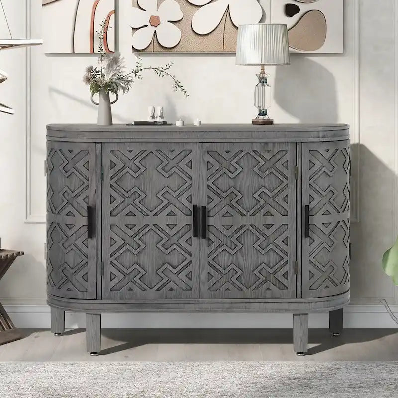 Meuble de rangement avec portes à motif ondulé