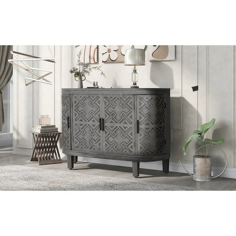 Meuble de rangement avec portes à motif ondulé