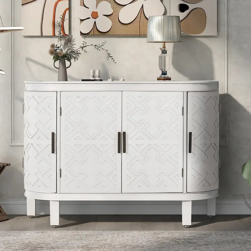 Meuble de rangement avec portes à motif ondulé