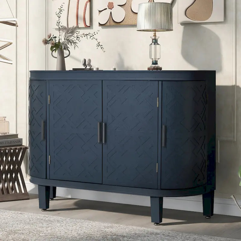 Meuble de rangement avec portes à motif ondulé