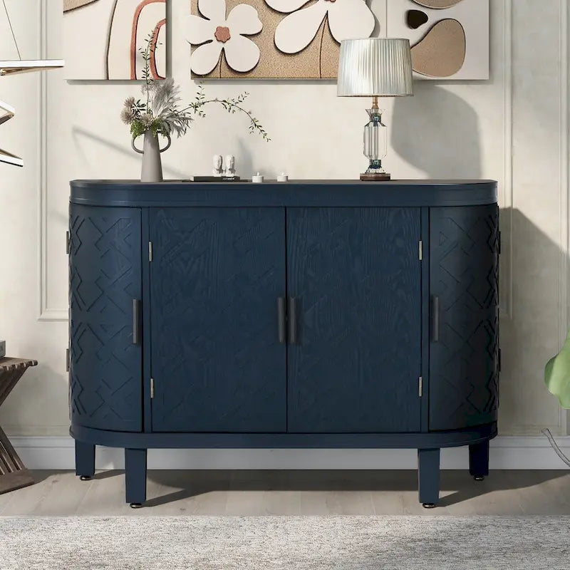 Meuble de rangement avec portes à motif ondulé