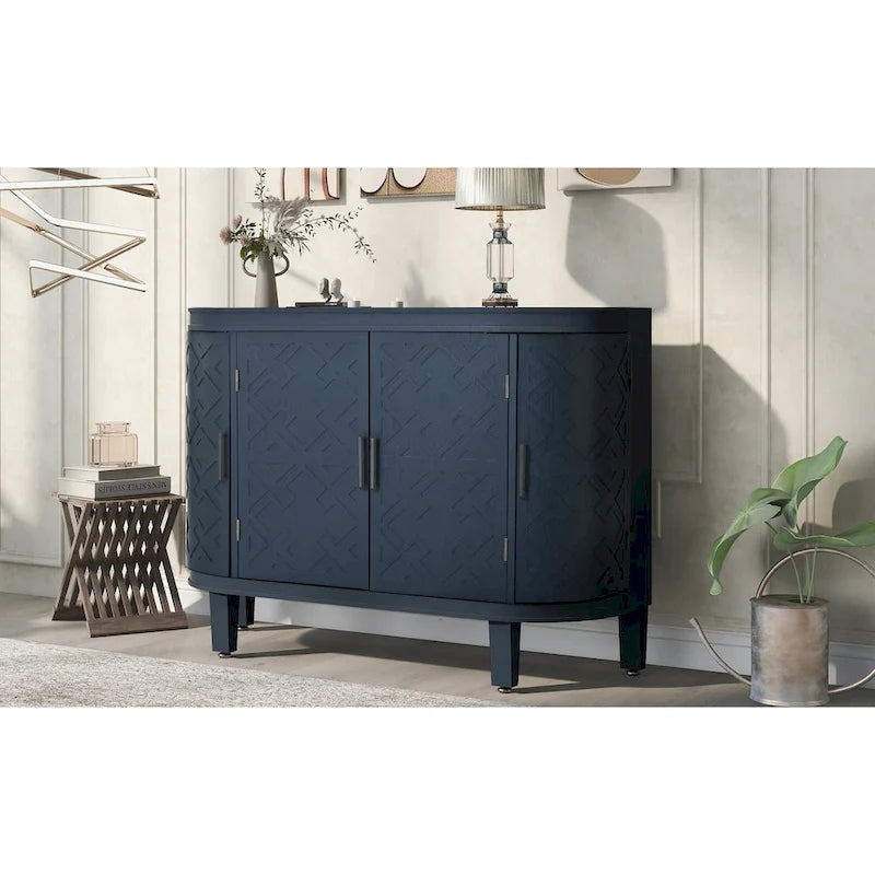 Meuble de rangement avec portes à motif ondulé
