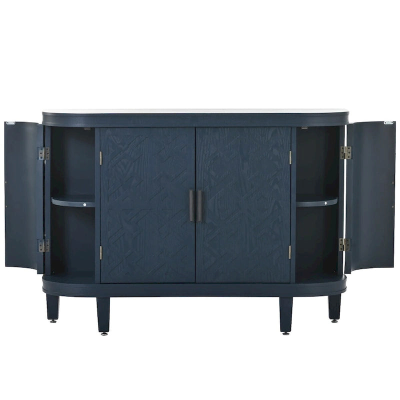 Meuble de rangement avec portes à motif ondulé