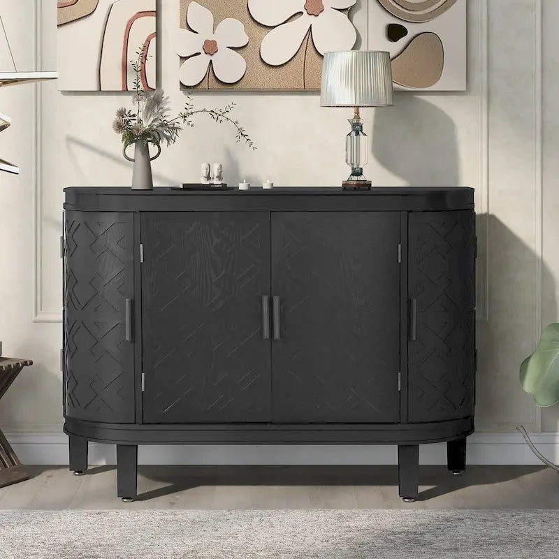 Meuble de rangement avec portes à motif ondulé