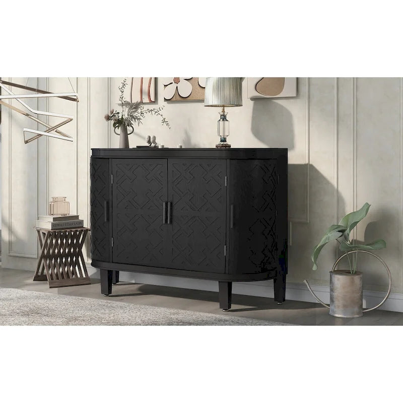 Meuble de rangement avec portes à motif ondulé