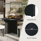 Ensemble de salle à manger rond 5 pièces moderne avec table de cuisine sur pied et 4 chaises de salle à manger rembourrées